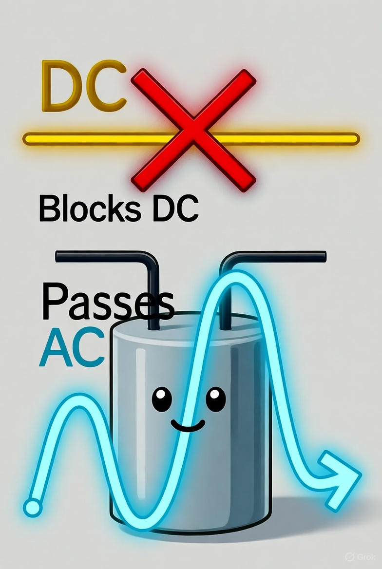 رفتار خازن در جریان AC و DC